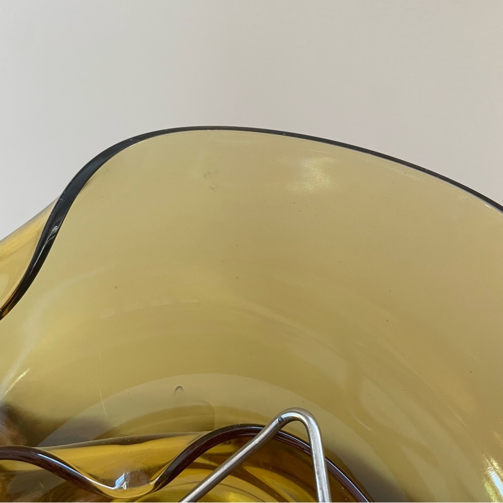 Vintage Amber Glass Anchor Hocking Chip & Dip Bowl🥨🍿 - Picture 11 of 11